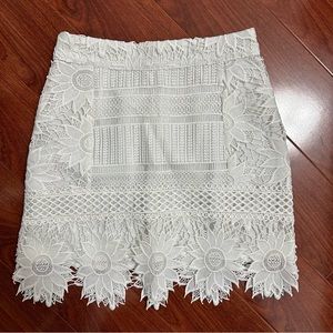 Topshop Petite White Floral Skirt